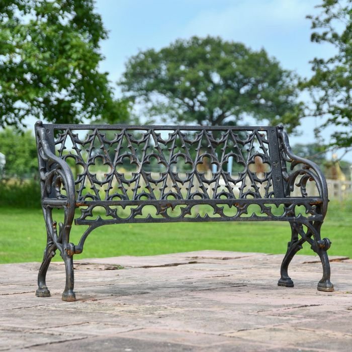 Hafeesaw Fabs Cast Iron Outdoor Garden Bench